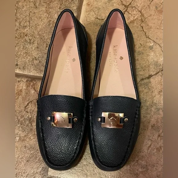 NWOT Kate Spade Carmen Black Pebble Moccasin Logo Loafers- NEW!!!  Size-6 NWOB Kate Spade Women main image 3